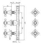 Zucchetti Agora Bateria Wannowo-natryskowa Podtynkowa z przełącznikiem elementy zewnętrzne chrom ZAG695