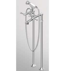 Zucchetti Agora Classic Bateria Wannowo-natryskowa wolnostojąca z zestawem słuchawkowym i kolumnami chrom ZAL278