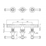 Zucchetti Agora Classic Bateria Wannowo-natryskowa Podtynowa z przełącznikiem elementy zewnętrzne chrom ZAM695