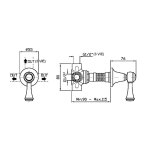 Zucchetti Agora Przełącznik 2/3-drogowy podtynkowy ½\'\', bez otwarcia/zamknięcia wody chrom Z94589