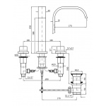Zucchetti Aguablu Bateria Umywalkowa 3-otworowa chrom ZA5416