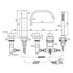 Zucchetti Aguablu Bateria Wannowa 5-otworowa do Montażu na Brzeg Wanny ZA5470