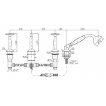 Zucchetti Bellagio Bateria Wannowa 4-otworowa do Montażu na Brzeg Wanny chrom ZB1481
