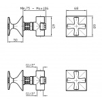 Zucchetti Bellagio Bateria Natryskowa Podtynkowa elementy zewnętrzne chrom ZB1738