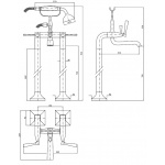 Zucchetti Bellagio Bateria Wannowo-natryskowa Podtynkowa wolnostojąca z zestawem natryskowym elemnty zewnętrzne chrom ZB2247