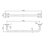 Zucchetti Bellagio Uchwyt na Ręcznik 600 mm chrom ZAC521