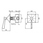 Zucchetti Bellagio Zawór naścienny podtynkowy element zewnętrzny chrom ZB2729