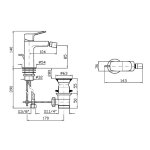 Zucchetti Brim Bateria bidetowa jednouchwytowa z korkiem 1¼”, wężyki podłączeniowe, perlator chrom ZBR384