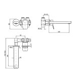 Zucchetti Brim Bateria umywalkowa 2-otworowa jednouchwytowa podtynkowa z perlatorem 180 mm element zewnętrzny chrom ZBR675