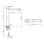 Zucchetti Brim Bateria umywalkowa jednouchwytowa wysoka bez korka automatycznego chrom ZBR382