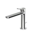 Zucchetti Brim Bateria umywalkowa jednouchwytowa z wydłużoną wylewką z korkiem 1¼” chrom ZBR380