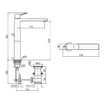 Zucchetti Brim Bateria umywalkowa jednouchwytowa wysoka z korkiem 1¼” chrom ZBR309