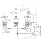 Zucchetti Delfi  900 Bateria Bidetowa 3-otworowa chrom  Z46368.8008