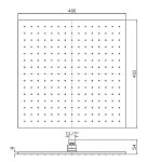 Zucchetti Deszczownica kwadratowa 400x400 mm sufitowa chrom Z94270