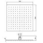 Zucchetti Deszczownica kwadratowa 300x300 mm sufitowa chrom Z94269