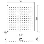 Zucchetti Deszczownica kwadratowa 300x300 mm sufitowa chrom Z94275