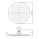 Zucchetti Deszczownica okrągła 200 mm chrom Z94265