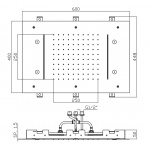 Zucchetti Deszczownica prostokątna 600x400 mm sufitowa chrom Z94218