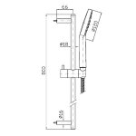 Zucchetti Drążek prysznicowy 800 mm ze słuchawką i wężem chrom Z95205