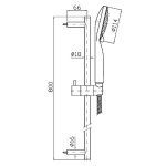 Zucchetti Drążek prysznicowy 800 mm ze słuchawką i wężem chrom Z95181