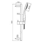 Zucchetti Drążek prysznicowy 800 mm ze słuchawką i wężem chrom Z95206
