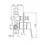      Zucchetti Element podtynkowy do baterii wannowo-natryskowych czarny matowy, gofrowany R99684.N1 WYPRZEDAŻ MAGAZYNOWA!!