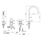 Zucchetti Helm Bateria na brzeg wanny 4-otworowa wyciągana słuchawka Z94249.X wąż 1500mm inox ZHE508.X