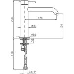 Zucchetti Helm Bateria umywalkowa 1-otworowa z wydłużoną wylewką bez korka automatycznego inox ZHE688.X