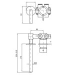 Zucchetti Helm Bateria umywalkowa 2-otworowa podtynkowa element zewnętrzny 175 mm inox ZHE721.X