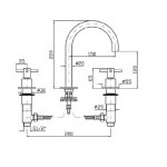 Zucchetti Helm Bateria umywalkowa 3-otworowa bez korka automatycznego inox ZHM515.X