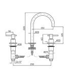 Zucchetti Helm Bateria umywalkowa 3-otworowa bez korka automatycznego inox ZHL515.X