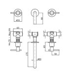 Zucchetti Helm Bateria umywalkowa 3-otworowa podtynkowa 175 mm inox ZHL760.X