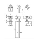 Zucchetti Helm Bateria umywalkowa 3-otworowa podtynkowa 230 mm element zewnętrzny inox ZHM761.X