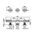 Zucchetti Helm Bateria umywalkowa 3-otworowa podtynkowa element zewnętrzny inox ZHM695.X