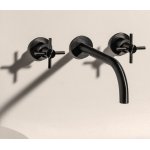  Zucchetti Helm Bateria umywalkowa 3-otworowa podtynkowa 230 mm element zewnętrzny brushed total black pvd ZHM761.XP81