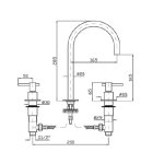  Zucchetti Helm Bateria umywalkowa 3-otworowa bez korka automatycznego brushed copper pvd ZHL516.XP91