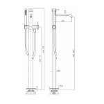 Zucchetti Helm Bateria wannowa wolnostojąca z przełącznikiem element zewnętrzny inox ZHE730.X