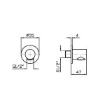 Zucchetti Helm Przyłącze kątowe 1/2" x 1/2" inox Z93795.X