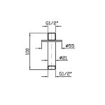 Zucchetti Helm Ramię natryskowe sufitowe 100 mm inox Z93232.X