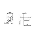 Zucchetti Helm Uchwyt słuchawki z przyłączem węża 1/2" x 1/2" inox Z93793.X