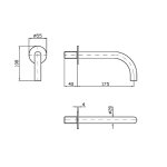 Zucchetti Helm Wylewka 175 mm inox Z92244.X