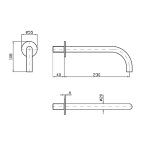 Zucchetti Helm Wylewka 230 mm inox Z92245.X