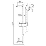 Zucchetti Isy Drążek prysznicowy 800 mm ze słuchawką i wężem chrom Z95203