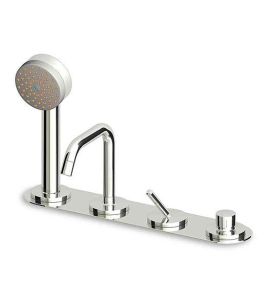 Zucchetti Isystick Bateria Wannowa 4-otworowa do Montażu na Brzeg Wanny chrom  ZP1157