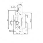 Zucchetti Isystick Bateria Wannowo-natryskowa podtynkowa element zewnętrzny chrom ZP1605