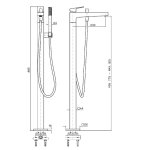 Zucchetti Jingle Bateria wannowo-natryskowa wolnostojąca jednouchwytowa z przełącznikiem oraz słuchawką chrom ZIN740
