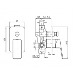 Zucchetti Jingle Bateria Wannowo-natryskowa Podtynkowa chrom ZIN121