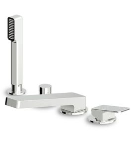 Zucchetti Jingle Bateria Wannowa 4-otworowa Jednouchwytowa do Montażu na Brzeg Wanny chrom ZIN450