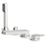 Zucchetti Jingle Bateria Wannowa 4-otworowa Jednouchwytowa do Montażu na Brzeg Wanny chrom ZIN450