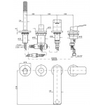 Zucchetti Jingle Bateria Wannowa 4-otworowa Jednouchwytowa do Montażu na Brzeg Wanny chrom ZIN450